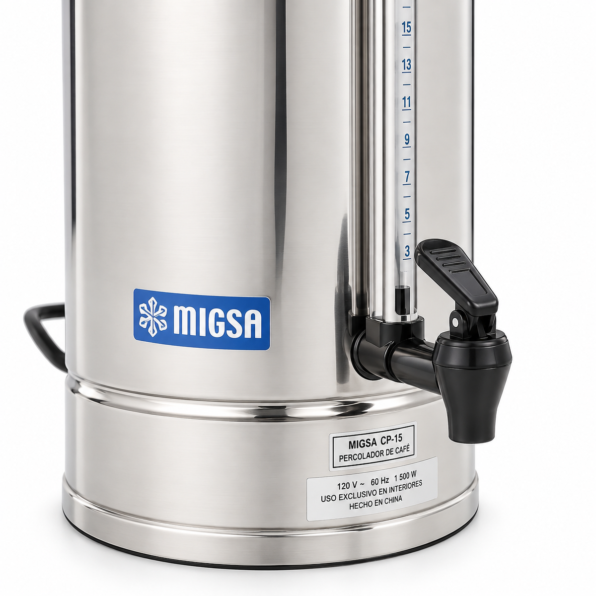 Cafetera Percoladora MIGSA CP-15 | 15 L | 90 Tazas