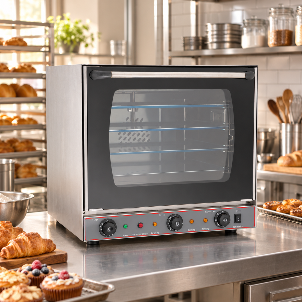 Horno Eléctrico de Convección MIGSA EN-30A | Con Vapor | 4 Niveles | 220 V