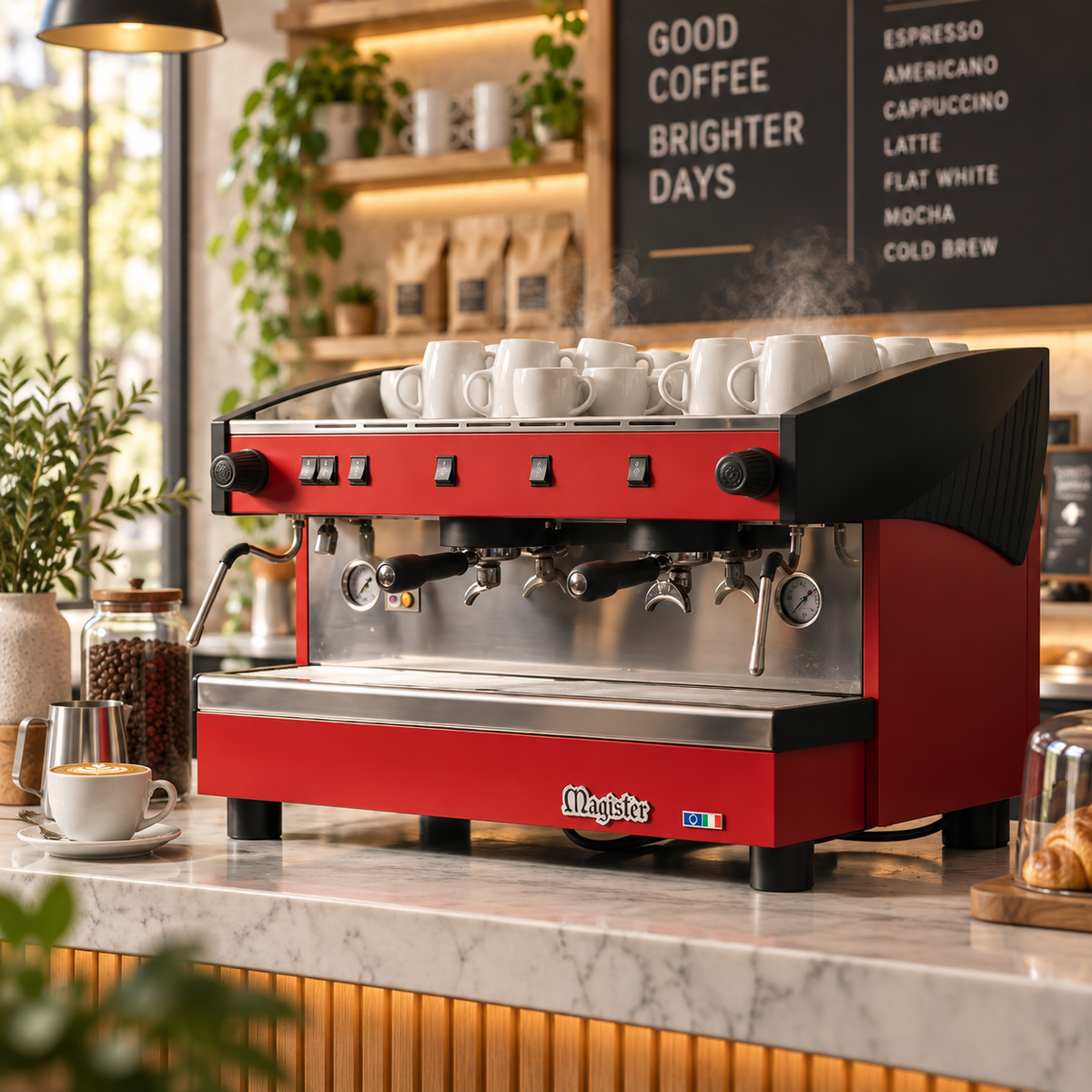 Cafetera Espresso Profesional Magister STILO MS100 Semiautomática | 2 Grupos | 110 V