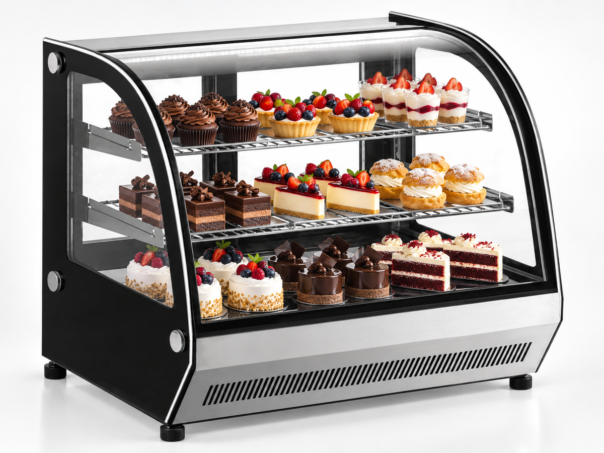 Vitrina Refrigerada Curva MIGSA GN-900CT | Sobre Mostrador | 90 cm