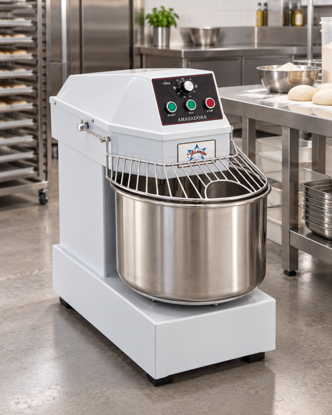 Amasadora Espiral MIGSA HD-40A/110 | 40 L | 15 kg Harina | 2 HP | 110 V