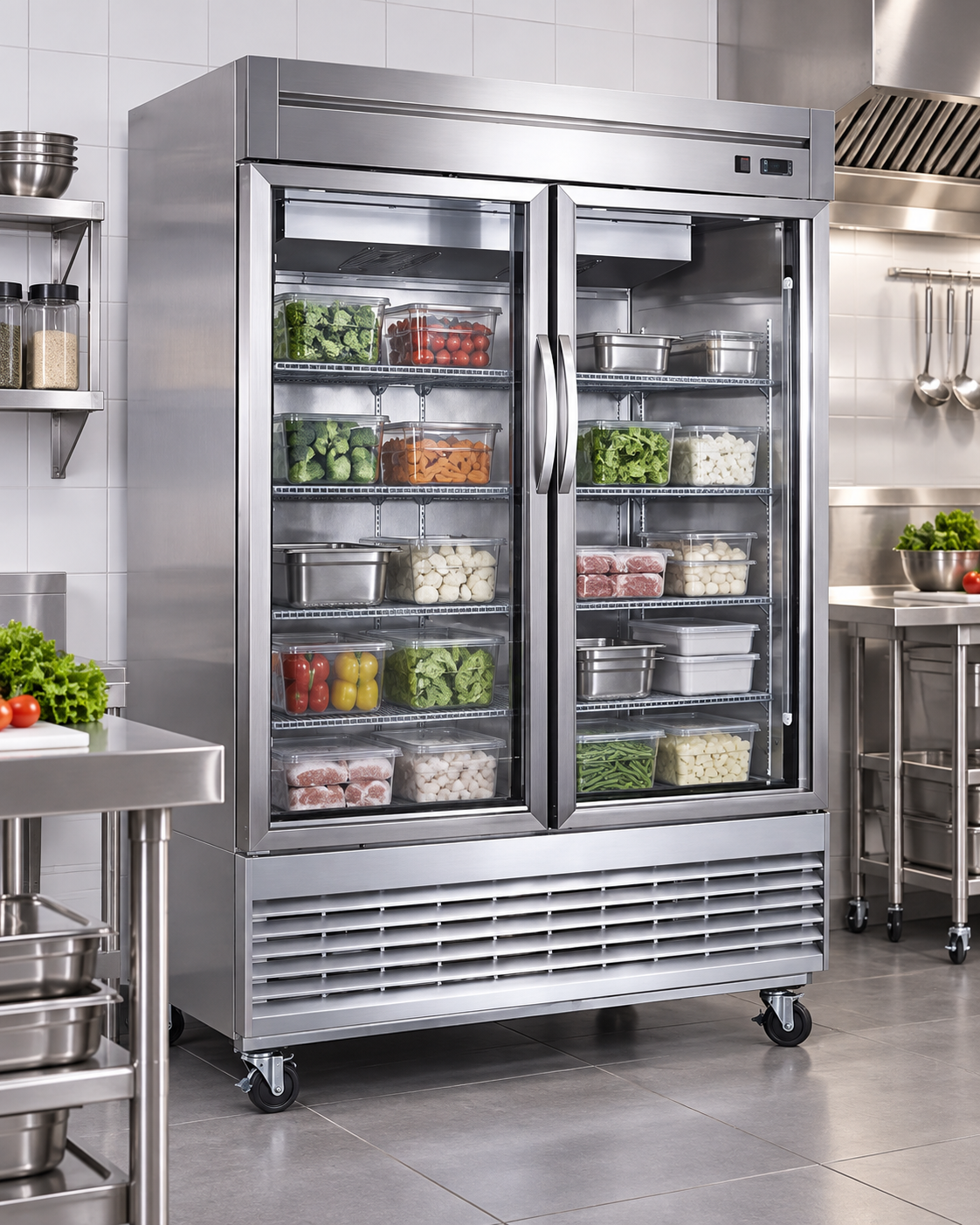 Congelador Vertical MIGSA UR-54F-2G | 47 pies³ | 2 Puertas de Cristal | 1350 L