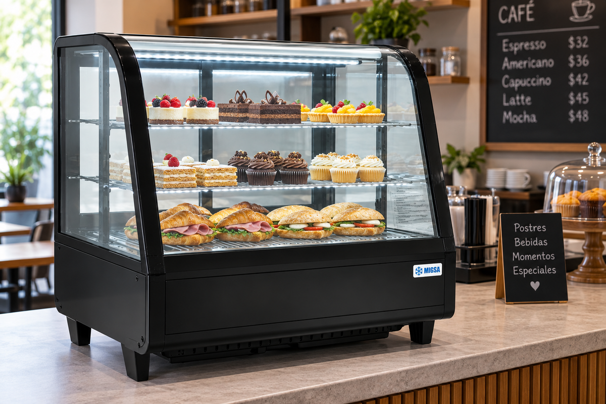 Vitrina Refrigerada 100 L  MIGSA RTW-100L | Cristal Curvo 110 V