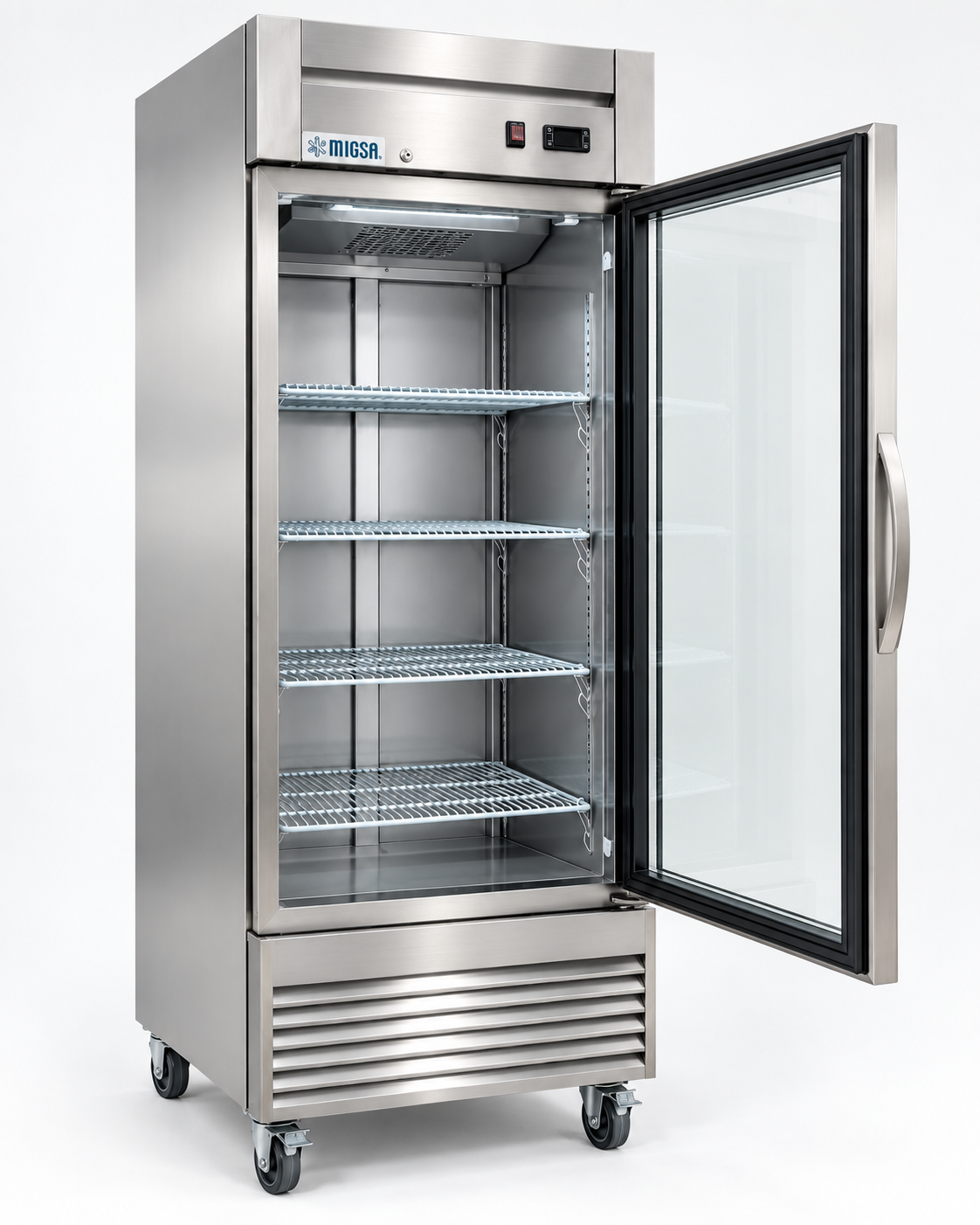 Refrigerador Vertical MIGSA UR-27C-1G | 23 pies³ | 1 Puerta de Cristal | 650 L