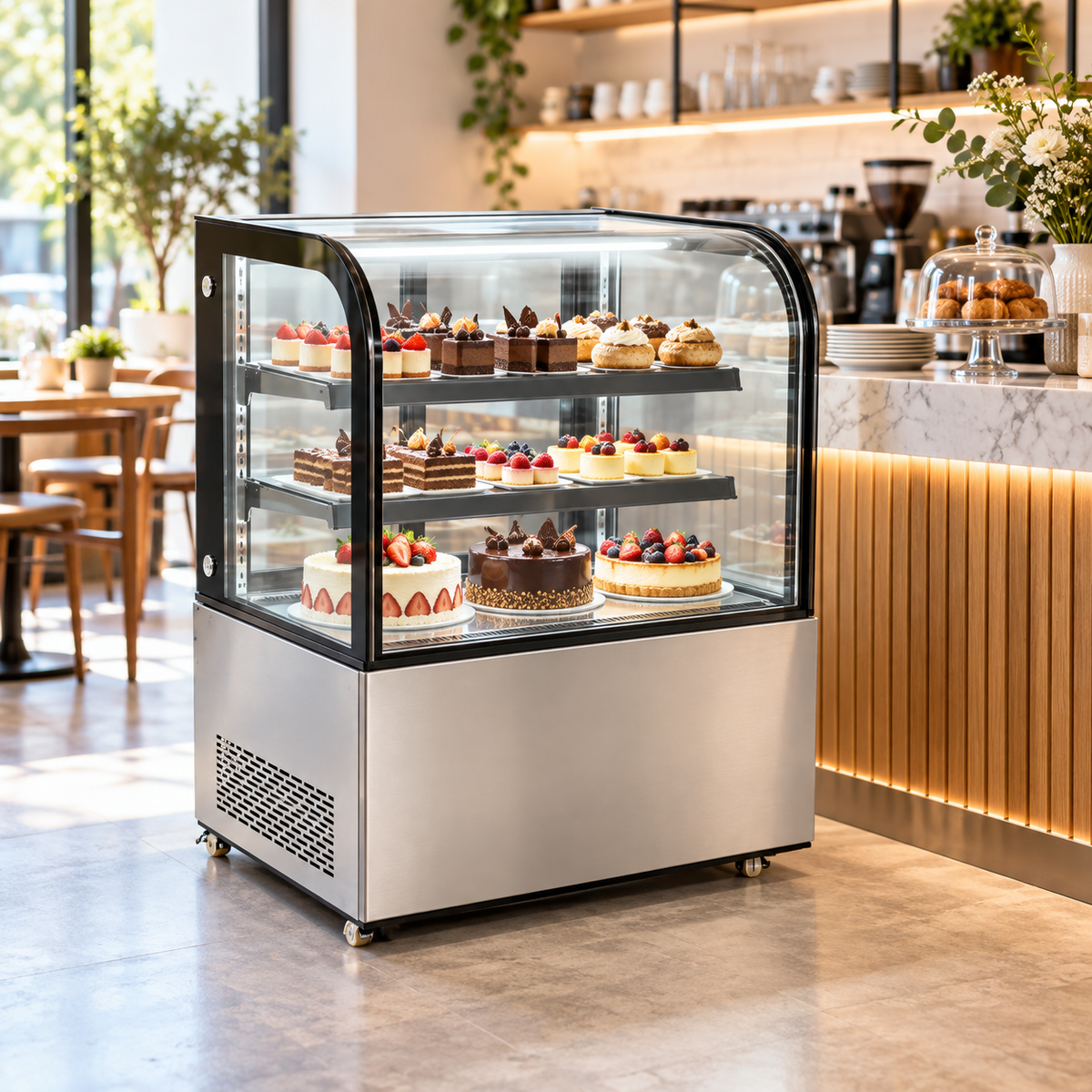 Vitrina Refrigerada de Piso MIGSA ARC-270Y | 270 L | Cristal Curvo | 110 V